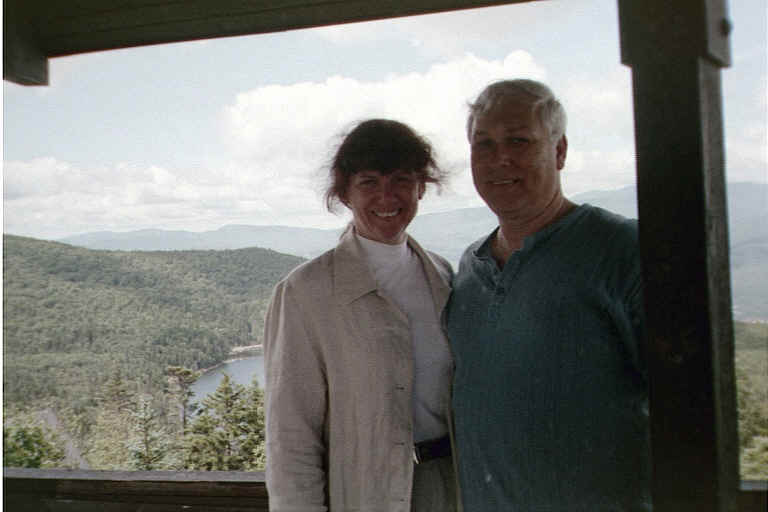 That's Loon Lake behind and to the left of Susan.  It was a beautiful day with excellent visibility.